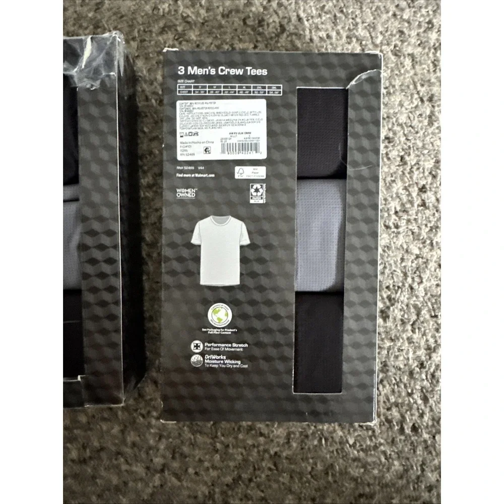 2 Packs Of 3 Athletic Works Men's S 34-36 Crew Neck T-Shirts Performance (6 )